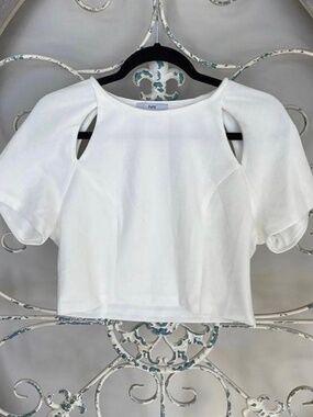 Fate White Cutout Crop Top